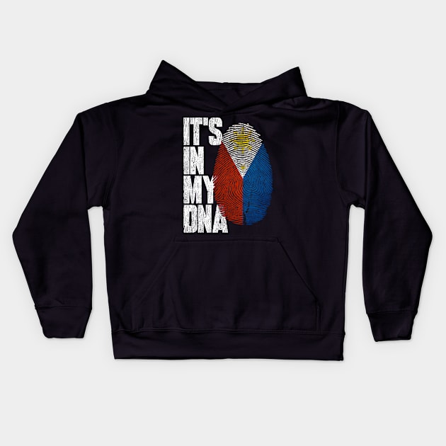 It's In My DNA Filipino Shirt Proud Hispanic Gift Philippines Flag Kids Hoodie by heart teeshirt